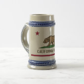 カリフォルニア州旗とマグカップ州 – アメリカ ビールジョッキ (正面左)
