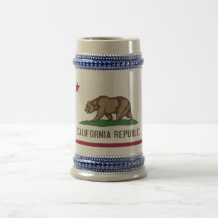 カリフォルニア州旗とマグカップ州 – アメリカ ビールジョッキ