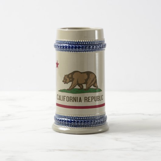 カリフォルニア州旗とマグカップ州 – アメリカ ビールジョッキ (中央)