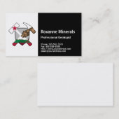 カリフォルニア州旗と地質学者のロックハンマーのロゴ 名刺 (正面/裏面)