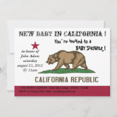 カリフォルニア州旗のあるベビーシャワー招待状 招待状 (正面)