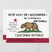 カリフォルニア州旗のあるベビーシャワー招待状 招待状 (正面/裏面)