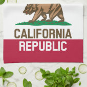 カリフォルニア州旗のデザイン キッチンタオル (折り畳み)