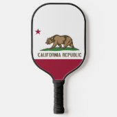 カリフォルニア州旗の付いたピックボールパドル ピックルボールラケット (正面)