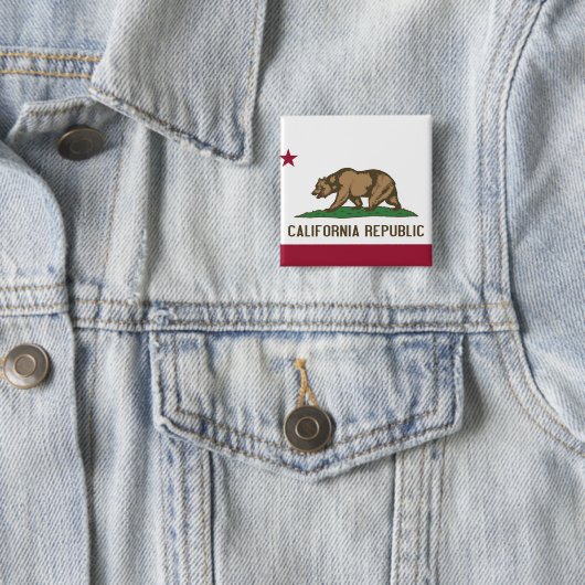 カリフォルニア州旗の付いたボタン 缶バッジ (インサイチュ)