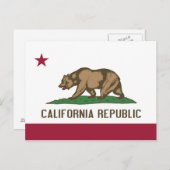 カリフォルニア州旗の付いた州はがき – USA ポストカード (正面/裏面)