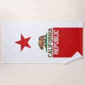 カリフォルニア州旗の星 ビーチタオル (正面)