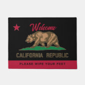 カリフォルニア州旗の歓迎フォーマット ドアマット (正面)
