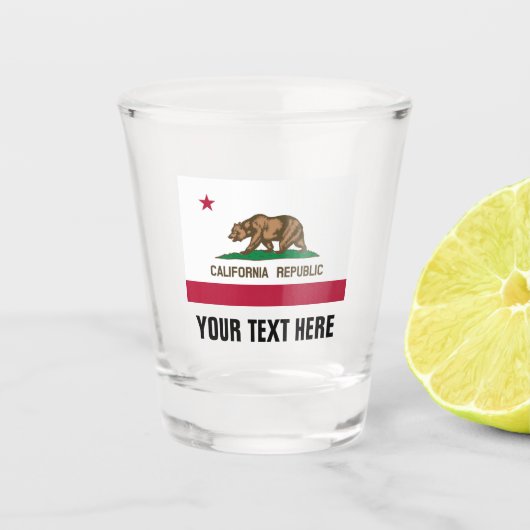 カリフォルニア州旗の飲カスタムみ物 ショットグラス (正面)