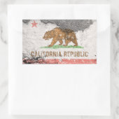 カリフォルニア州旗れんが壁 長方形シール (バッグ)