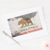 カリフォルニア州旗れんが壁 長方形シール (封筒)