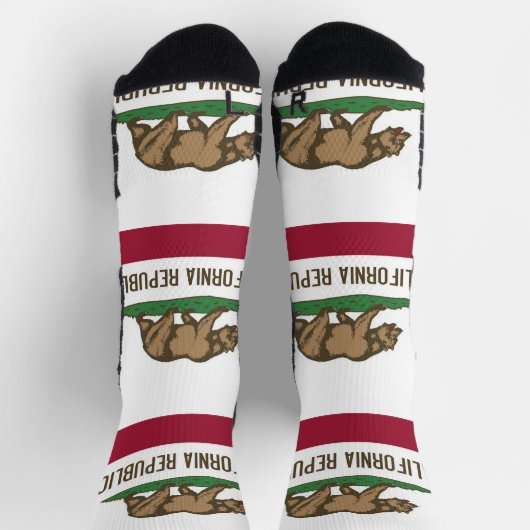 カリフォルニア州旗を持つアスレティッククルー靴下 ソックス (上部)