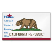 カリフォルニア州旗を持つ名刺マグネット マグネット名刺 (正面)