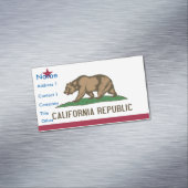 カリフォルニア州旗を持つ名刺マグネット マグネット名刺 (インサイチュ)