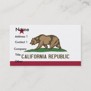 カリフォルニア州旗を持つ名刺 名刺