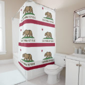 カリフォルニア州旗を持つ愛国的なシャワーカーテン シャワーカーテン (インサイチュ)