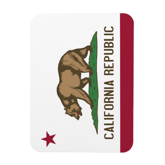 カリフォルニア州旗を持つ愛国的な柔軟な磁石 マグネット (縦)