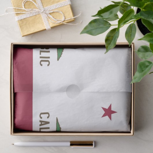 カリフォルニア州旗を持つ愛国的ティッシュペーパー 薄葉紙 (ギフト)