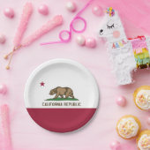 カリフォルニア州旗を持つ愛国的紙プレート ペーパープレート (パーティー)