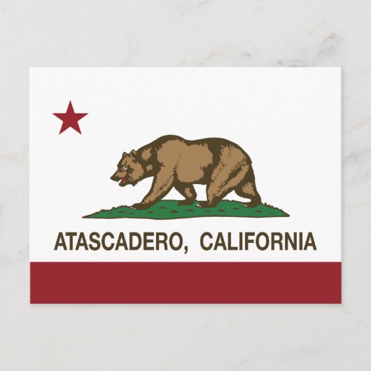 カリフォルニア州旗アタカデロ ポストカード (正面)