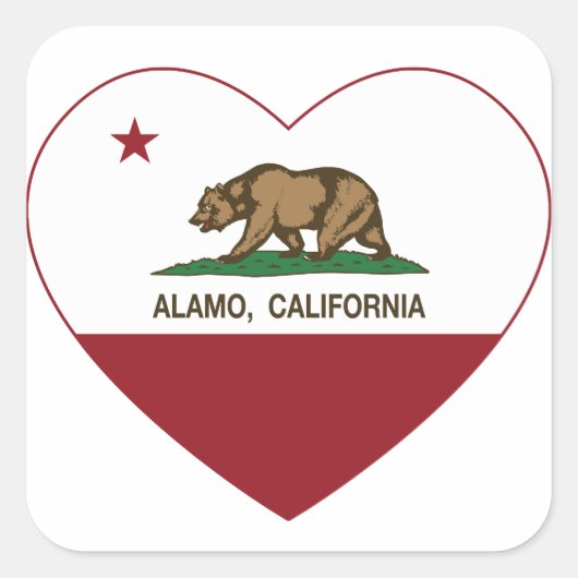 カリフォルニア州旗アラモハート スクエアシール (正面)