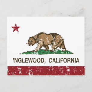 カリフォルニア州旗イングルウッド ポストカード