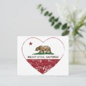 カリフォルニア州旗ウォルナットクリーク動揺してハート ポストカード (スタンド正面)