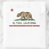 カリフォルニア州旗エルトロ 長方形シール (バッグ)