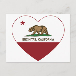 カリフォルニア州旗エンシニタスハート ポストカード