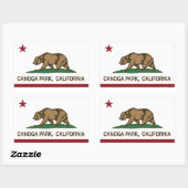 カリフォルニア州旗カノガパーク 長方形シール (シート)