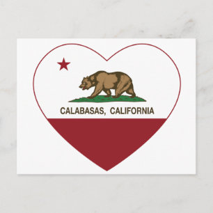 カリフォルニア州旗カラバサスハート ポストカード