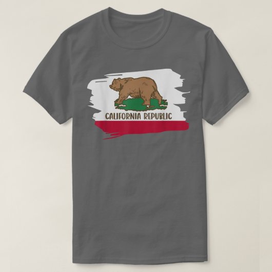 カリフォルニア州旗クマ484 Tシャツ (デザイン正面)