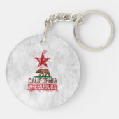 カリフォルニア州旗クマinパインターリースタイル キーホルダー (裏面)