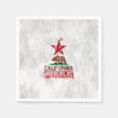 カリフォルニア州旗クマinパインターリースタイル スタンダードカクテルナプキン (正面)