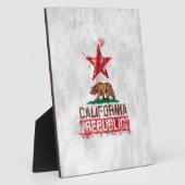 カリフォルニア州旗クマinパインターリースタイル フォトプラーク (側面)