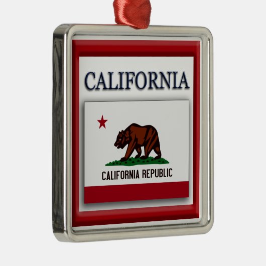 カリフォルニア州旗クリスマスオーナメント メタルオーナメント (右)