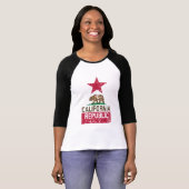 カリフォルニア州旗グランジスタイル Tシャツ (正面フル)