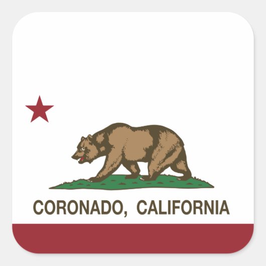 カリフォルニア州旗コロナド スクエアシール (正面)