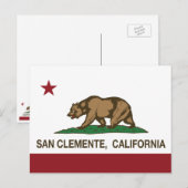 カリフォルニア州旗サンクレメンテ ポストカード (正面/裏面)
