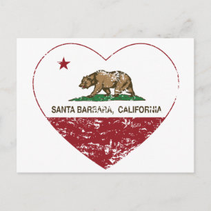 カリフォルニア州旗サンタバーバラ動揺してハート ポストカード