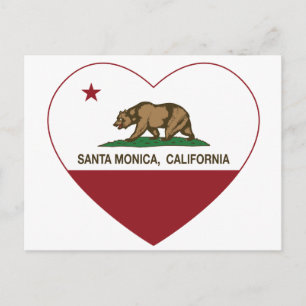 カリフォルニア州旗サンタモニカハート ポストカード