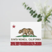 カリフォルニア州旗サンタモニカ ポストカード (スタンド正面)