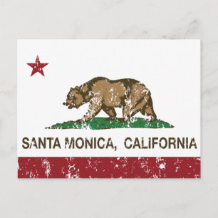 カリフォルニア州旗サンタモニカ ポストカード
