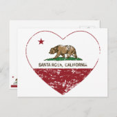 カリフォルニア州旗サンタローザハート 動揺して ポストカード (正面/裏面)