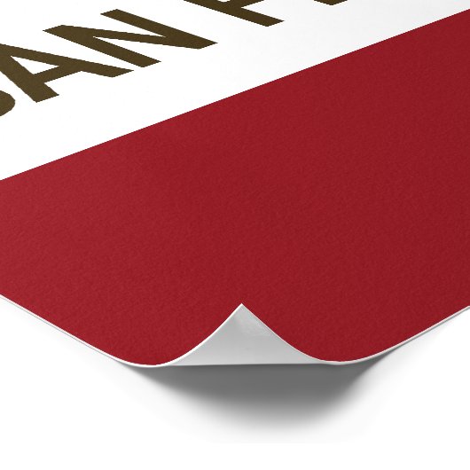 カリフォルニア州旗サンフランシスコ ポスター (角)