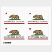 カリフォルニア州旗サンフランシスコ 長方形シール (シート)