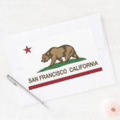 カリフォルニア州旗サンフランシスコ 長方形シール (封筒)