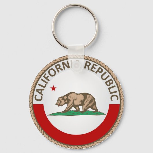 カリフォルニア州旗シール州 キーホルダー (正面)