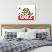 カリフォルニア州旗スター キャンバスプリント (インサイチュ (寝室))