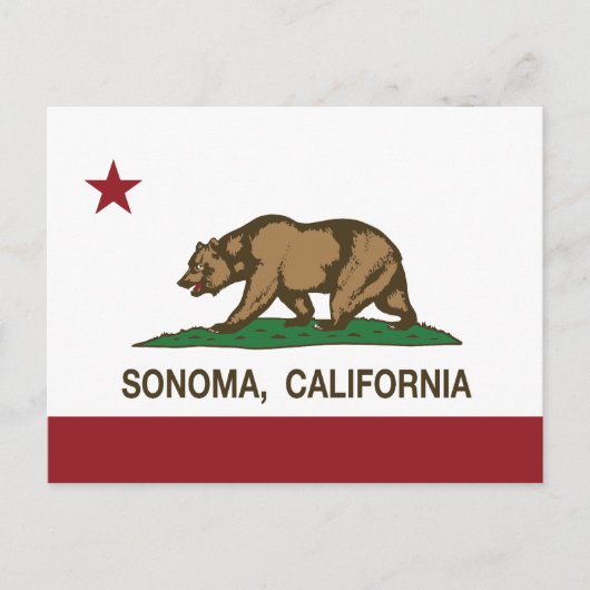 カリフォルニア州旗ソノマ ポストカード (正面)